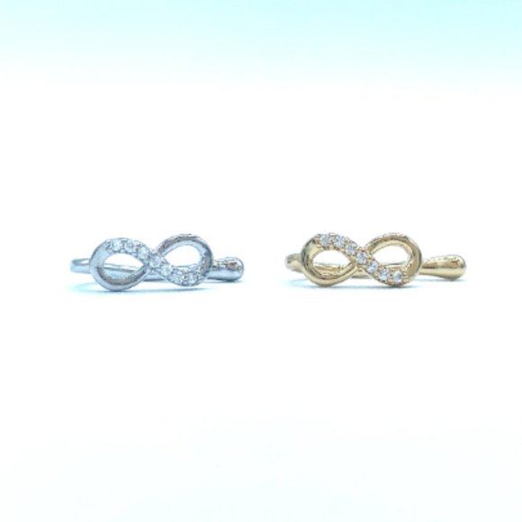 CZ Infinity Sign 24 KT Gold Plated Nose Cuff Fake Nose Rings No Piercing Jewelry - Picture 5 of 5